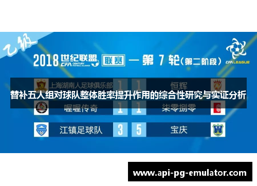 替补五人组对球队整体胜率提升作用的综合性研究与实证分析