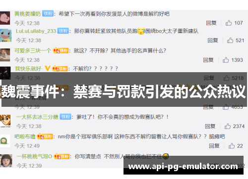 魏震事件:禁赛与罚款引发的公众热议 魏震事件:禁赛与罚款引发的公众热议